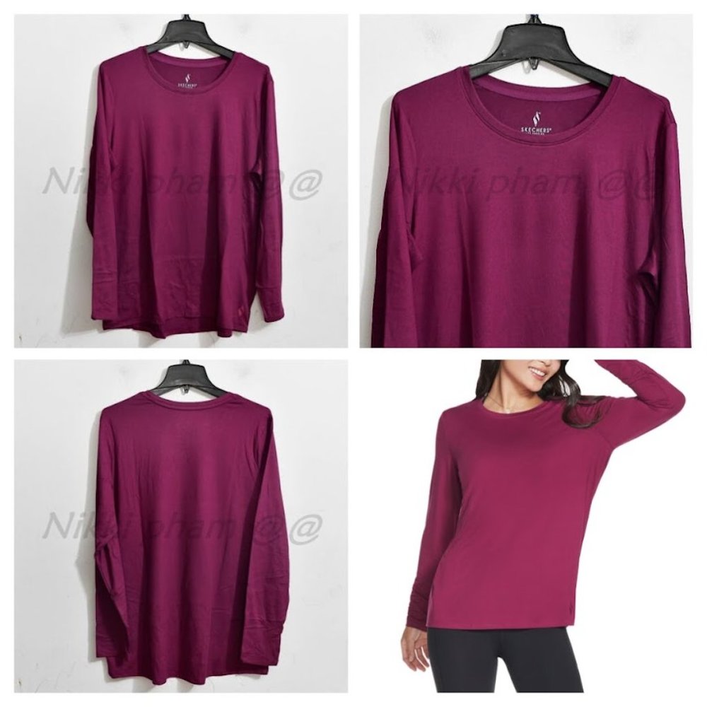 Skechers GoWalk Women’s Active Tunic Long Sleeves Top Shirt in  Purple